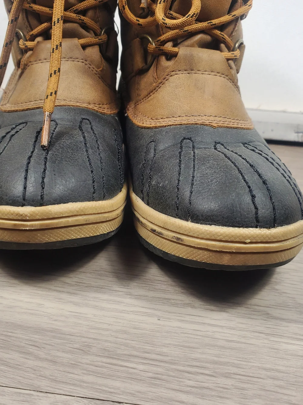 PAWZ by BearPaw Women's Size 6 Tan Black Faux Fur Lined Winter Duck Boots